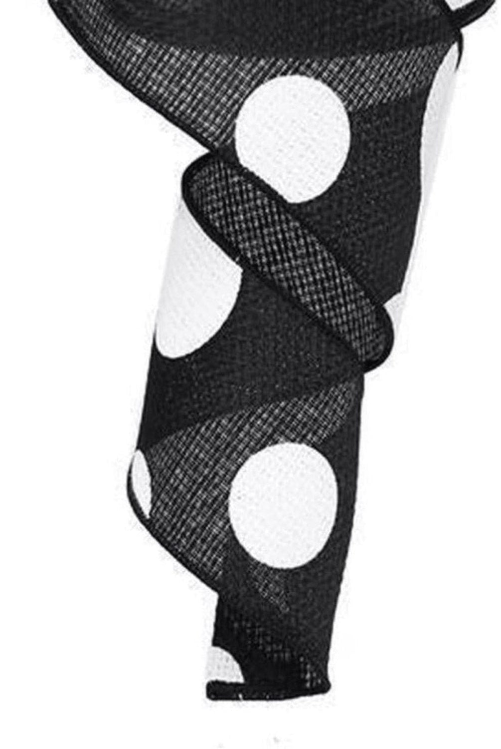 Shop For 2.5" Faux Burlap Giant Polka Dot Ribbon: Black & White (10 Yards)