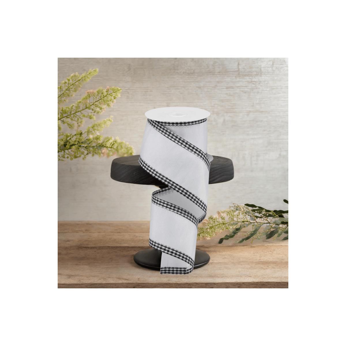 Shop For 2.5" Faux Dupioni Gingham Edge Ribbon: White (10 Yards)