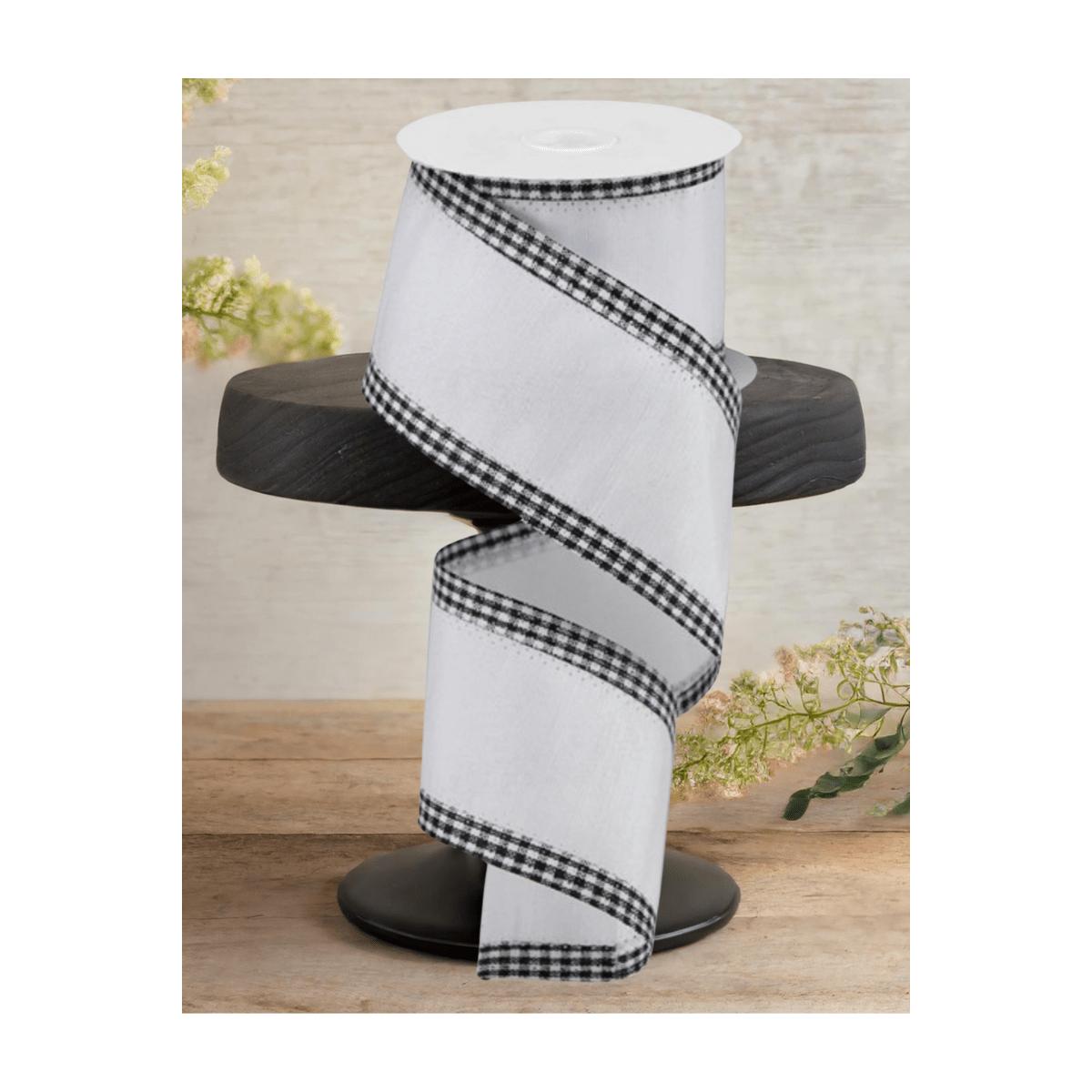 Shop For 2.5" Faux Dupioni Gingham Edge Ribbon: White (10 Yards)