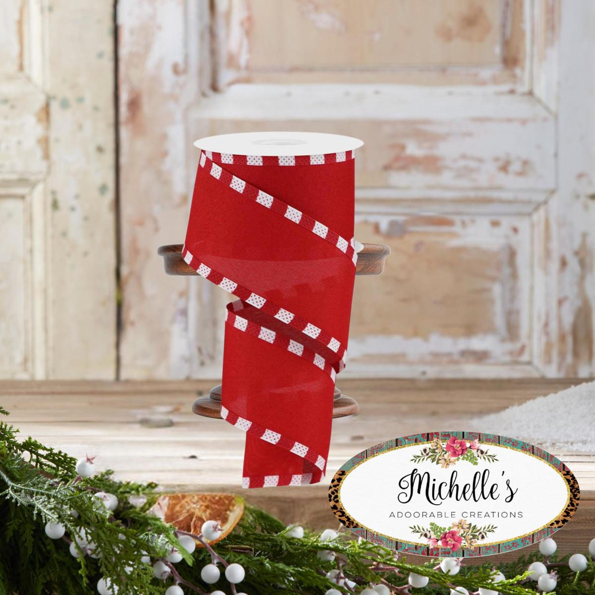 Shop For 2.5" Faux Royal Burlap/Stripe Edge Ribbon: Red (10 Yards)