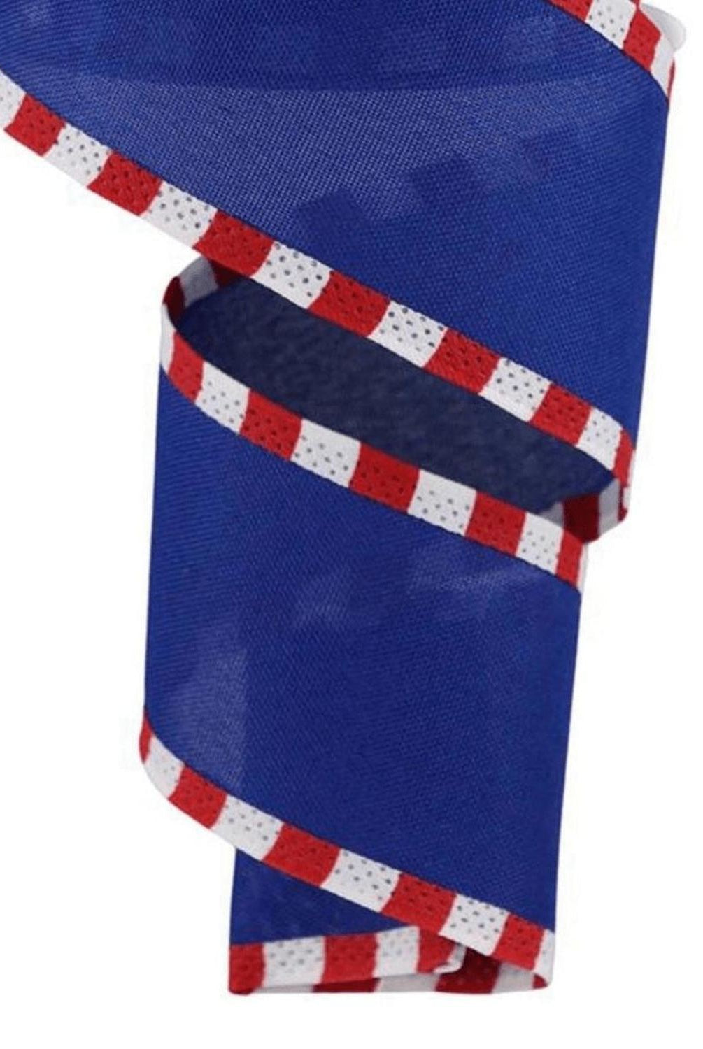 Shop For 2.5" Faux Royal Burlap/Stripe Edge Ribbon: Royal Blue (10 Yards)