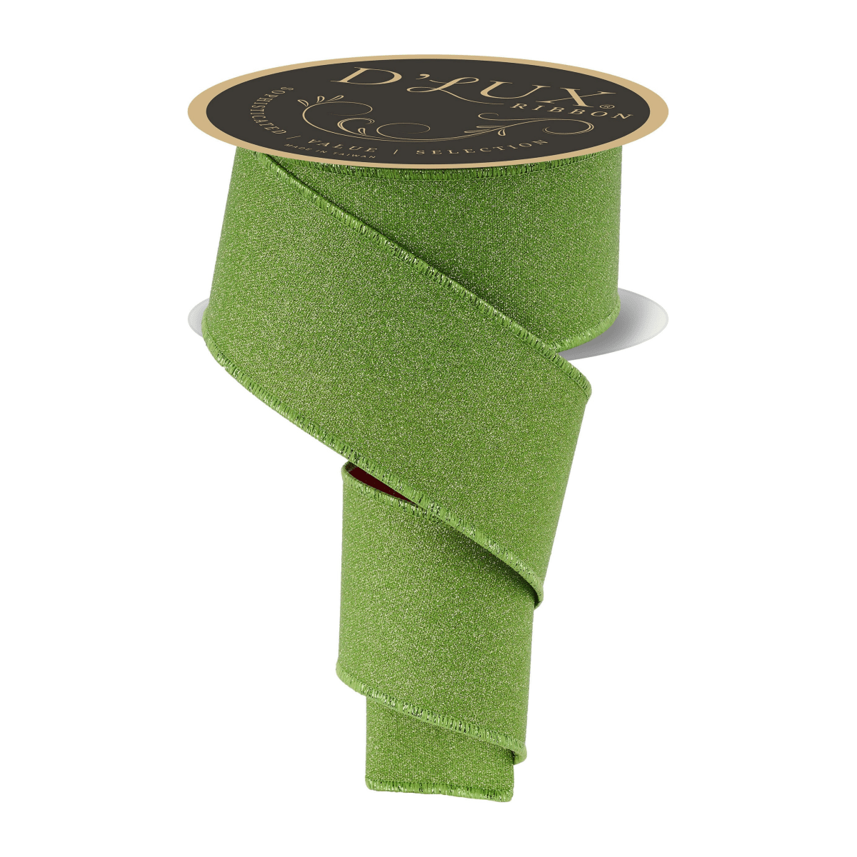 Shop For 2.5" Fine Glitter Fused Back Ribbon: Fresh Green/Red (10 Yards)