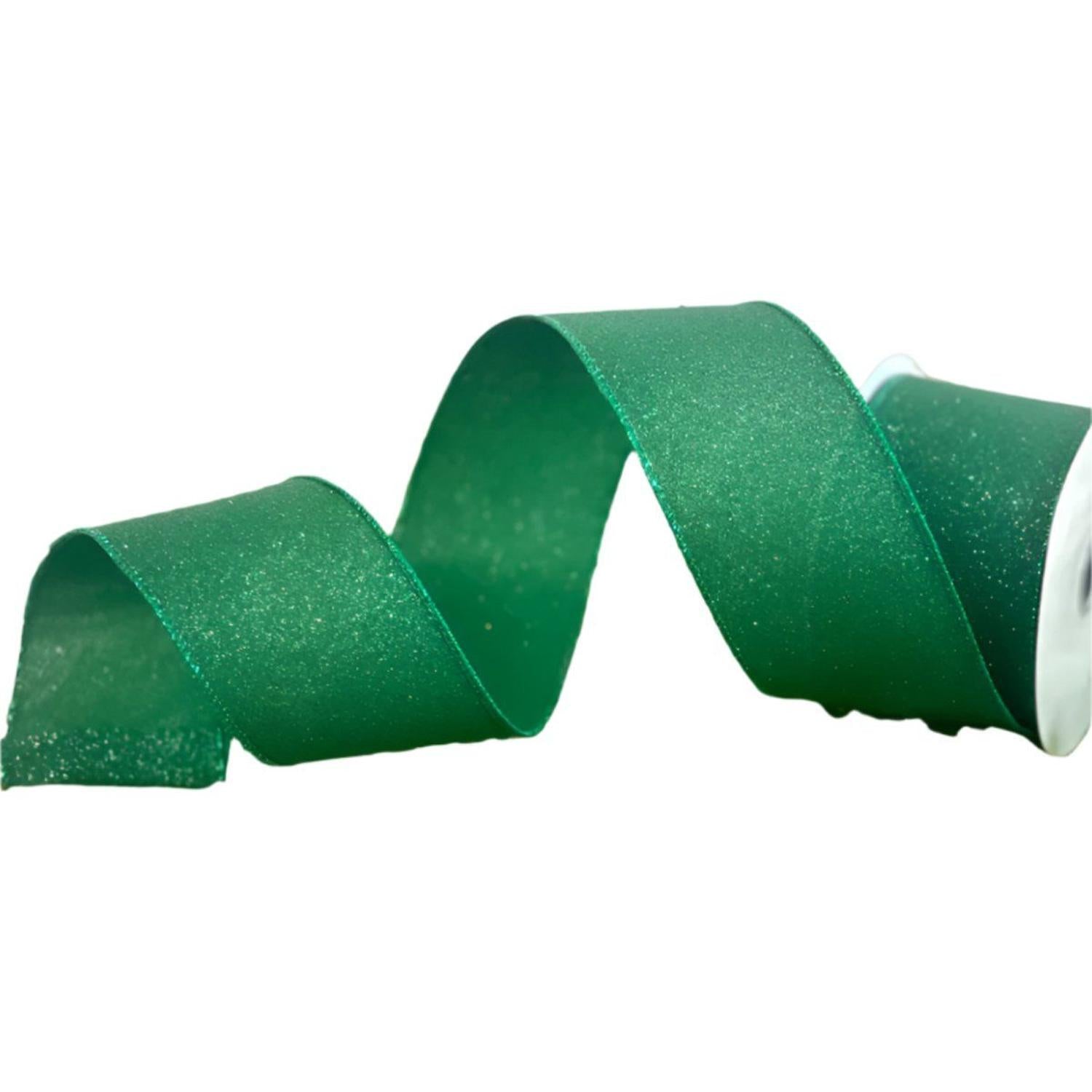 Shop For 2.5" Fine Glitter On Faux Royal: Emerald Green (10 Yards)