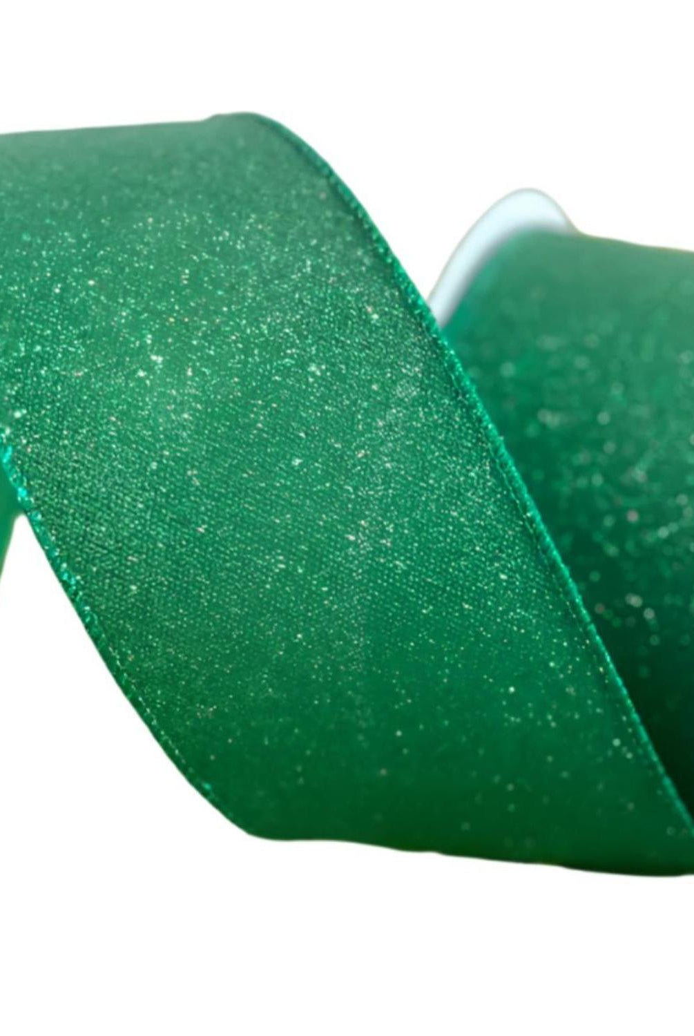 Shop For 2.5" Fine Glitter On Faux Royal: Emerald Green (10 Yards)
