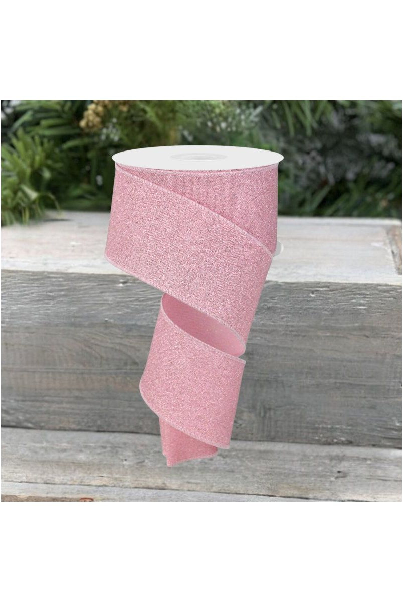 Shop For 2.5" Fine Glitter On Faux Royal: Light Pink (10 Yards)