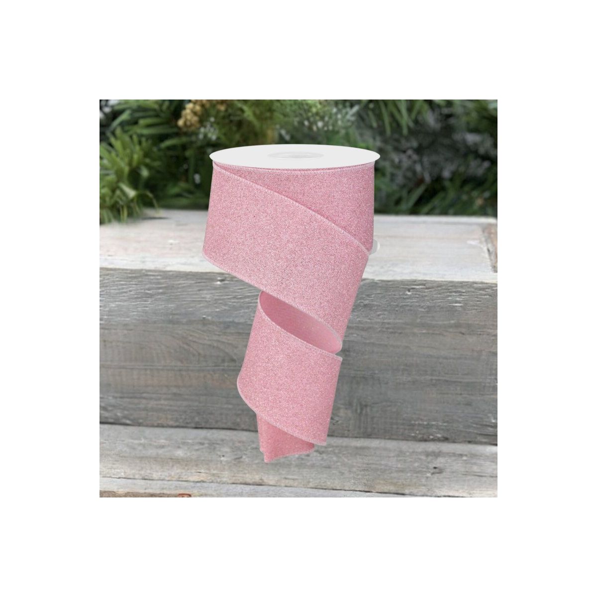 Shop For 2.5" Fine Glitter On Faux Royal: Light Pink (10 Yards)