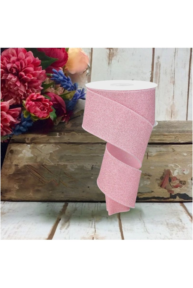 Shop For 2.5" Fine Glitter On Faux Royal: Light Pink (10 Yards)