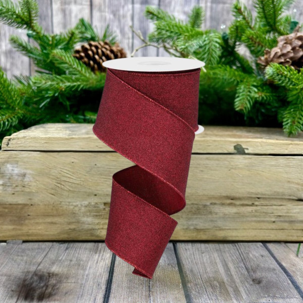 Shop For 2.5" Fine Glitter On Royal Ribbon: Burgundy (10 Yards)