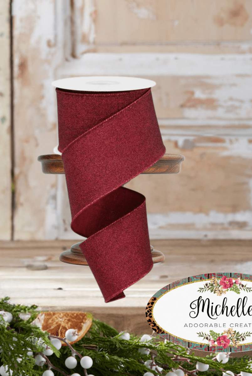 Shop For 2.5" Fine Glitter On Royal Ribbon: Burgundy (10 Yards)