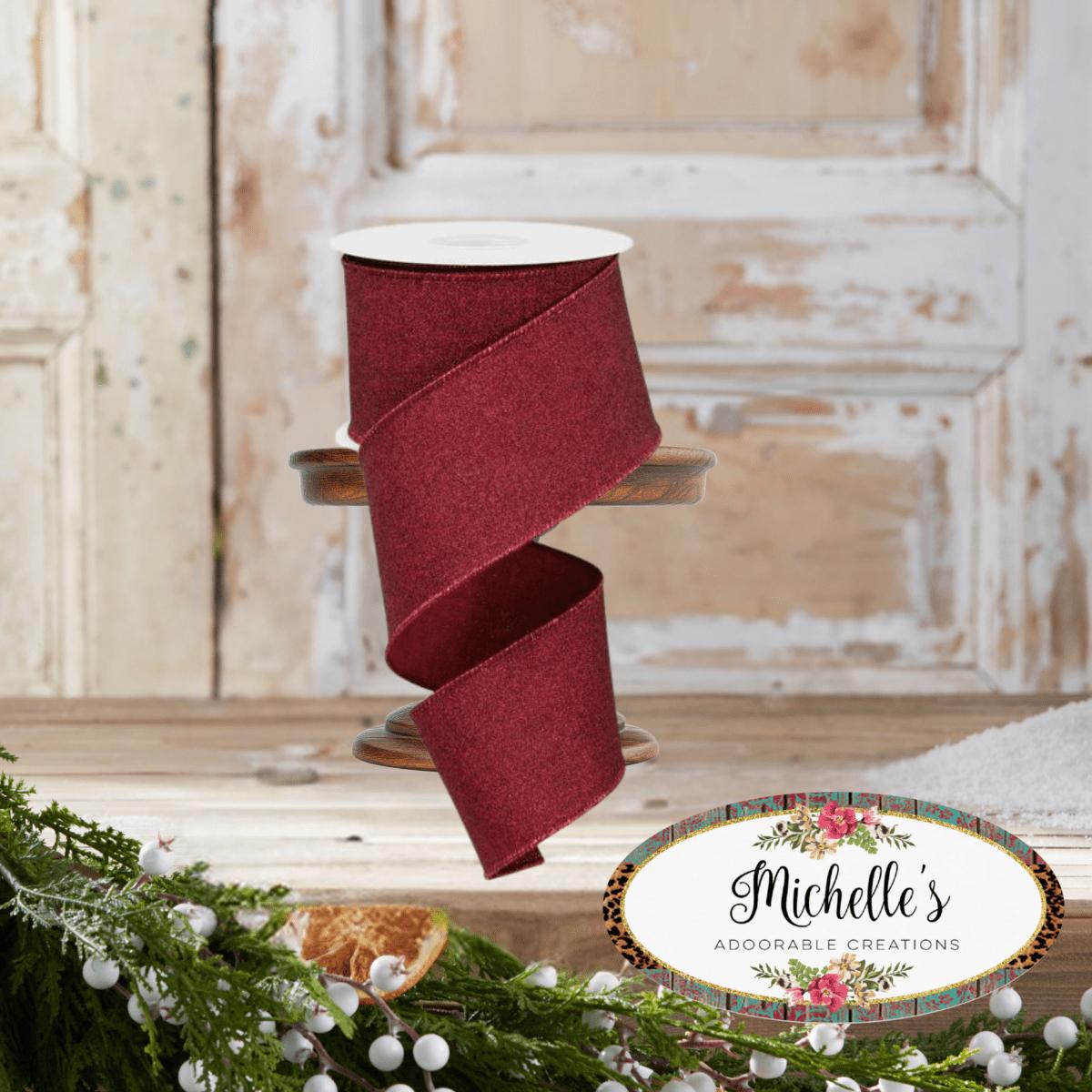 Shop For 2.5" Fine Glitter On Royal Ribbon: Burgundy (10 Yards)