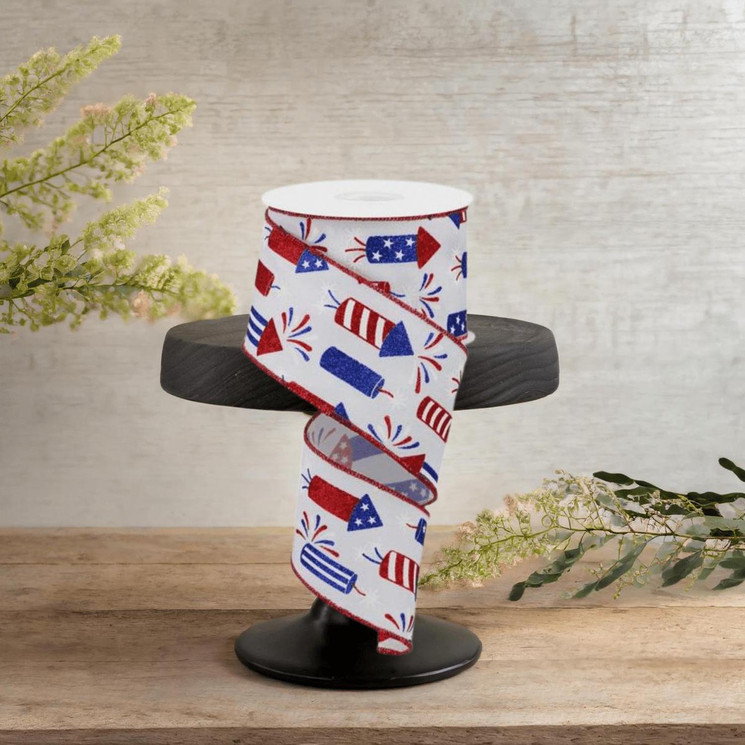 Shop For 2.5" Firecrackers Ribbon: White (10 Yards)