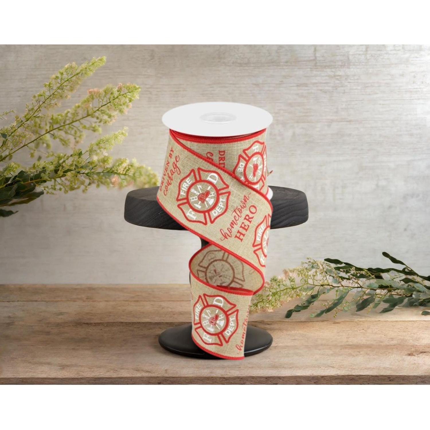 Shop For 2.5" Firefighter Badge Ribbon: Light Beige (10 Yards) at Michelle's aDOORable Creations