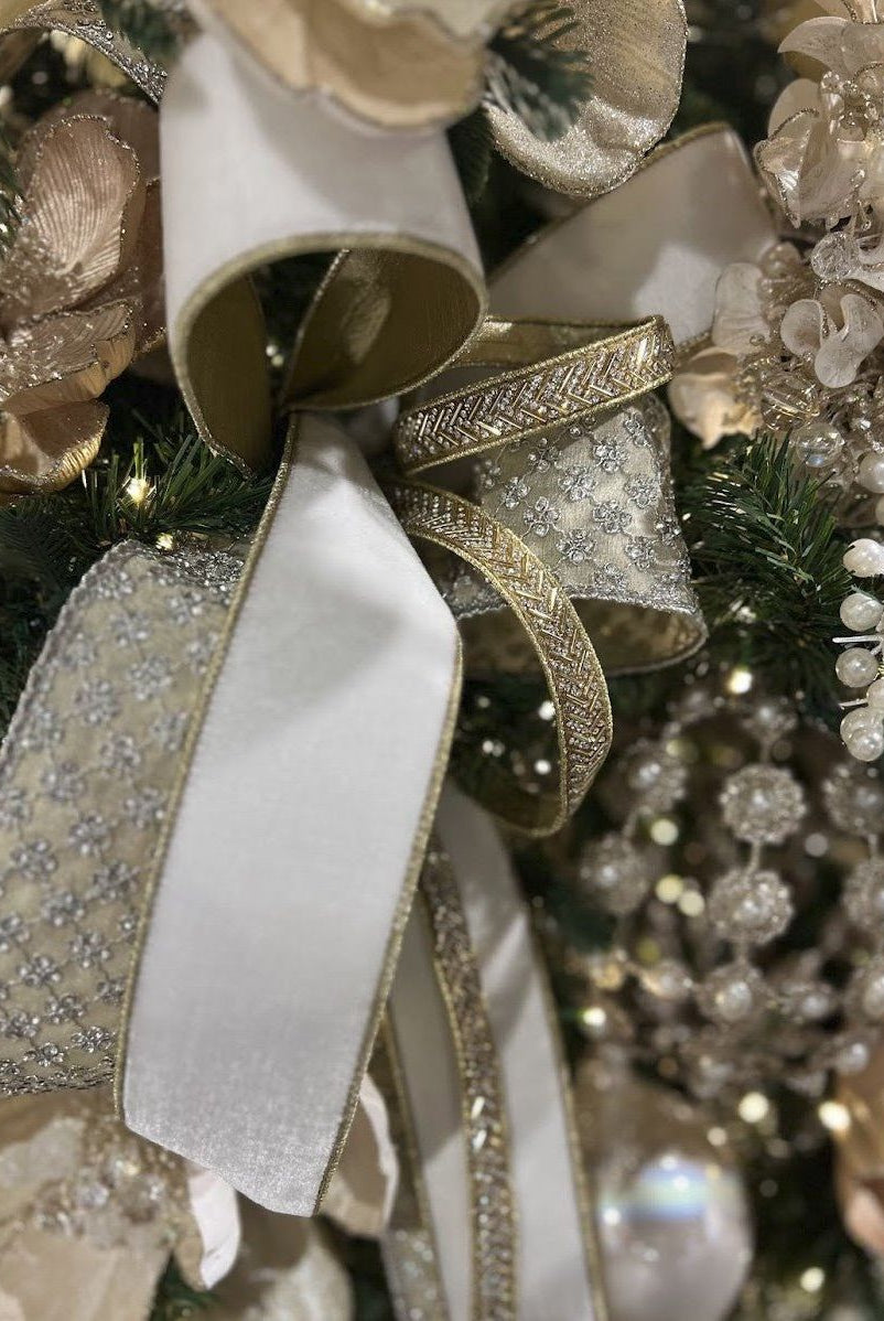 Shop For 2.5" Flashy Velvet Ribbon: Cream (10 Yards)