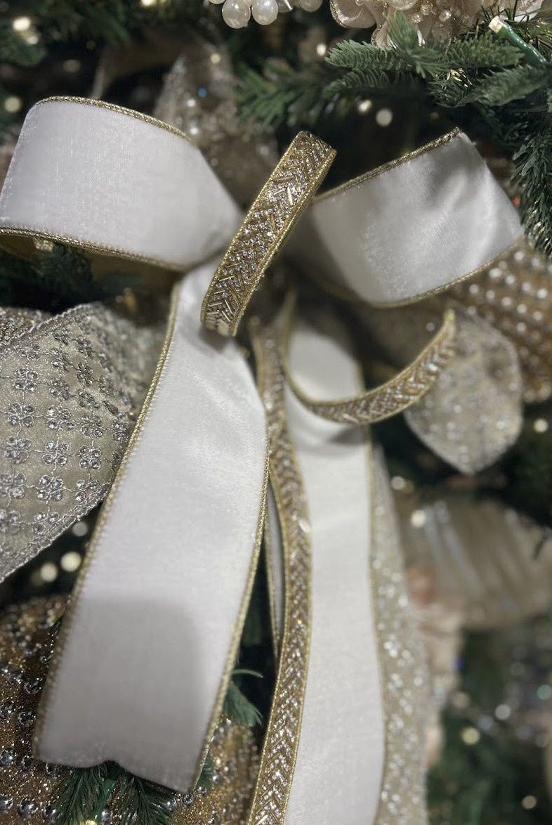 Shop For 2.5" Flashy Velvet Ribbon: Cream (10 Yards)
