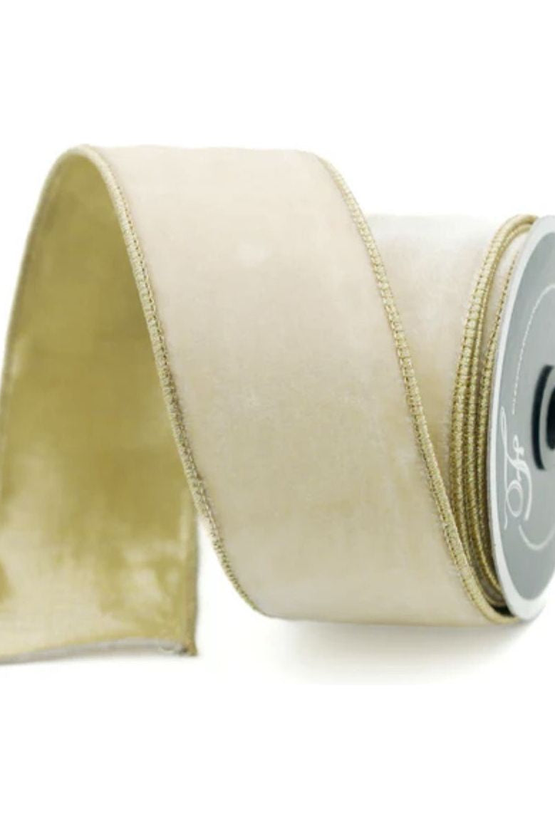 Shop For 2.5" Flashy Velvet Ribbon: Cream (10 Yards)