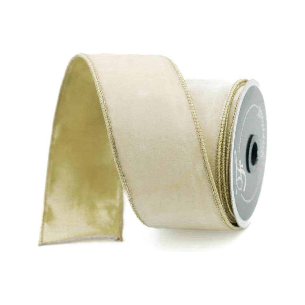 Shop For 2.5" Flashy Velvet Ribbon: Cream (10 Yards)