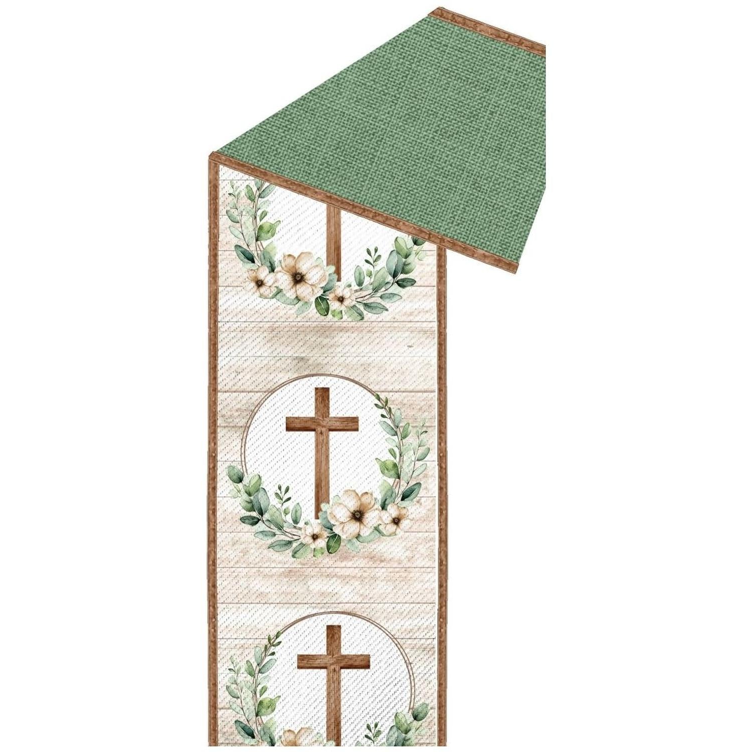 2.5" Floral Cross Ribbon: Brown (10 Yards)