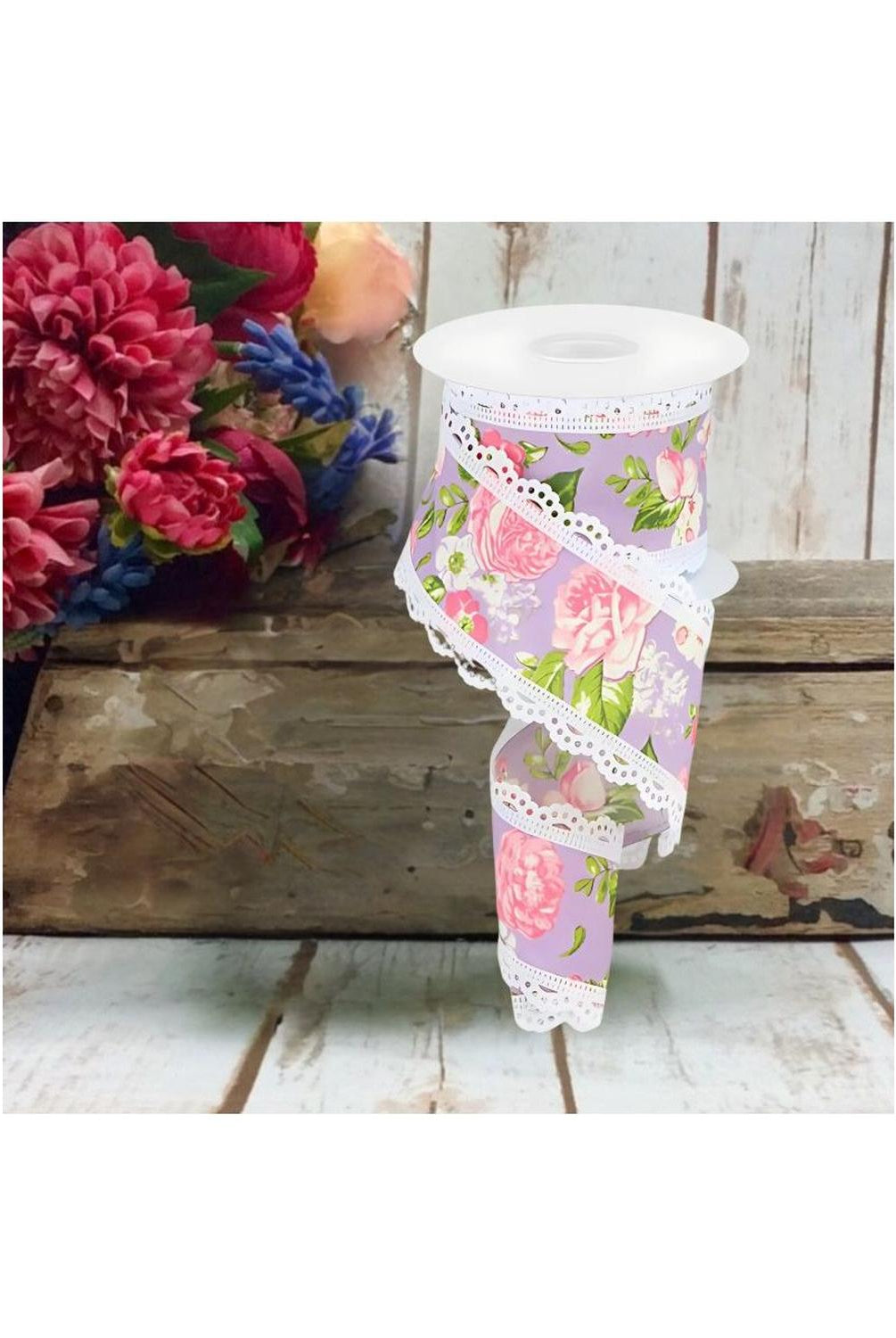 Shop For 2.5" Floral Lace Ribbon: Lavender (10 Yards)