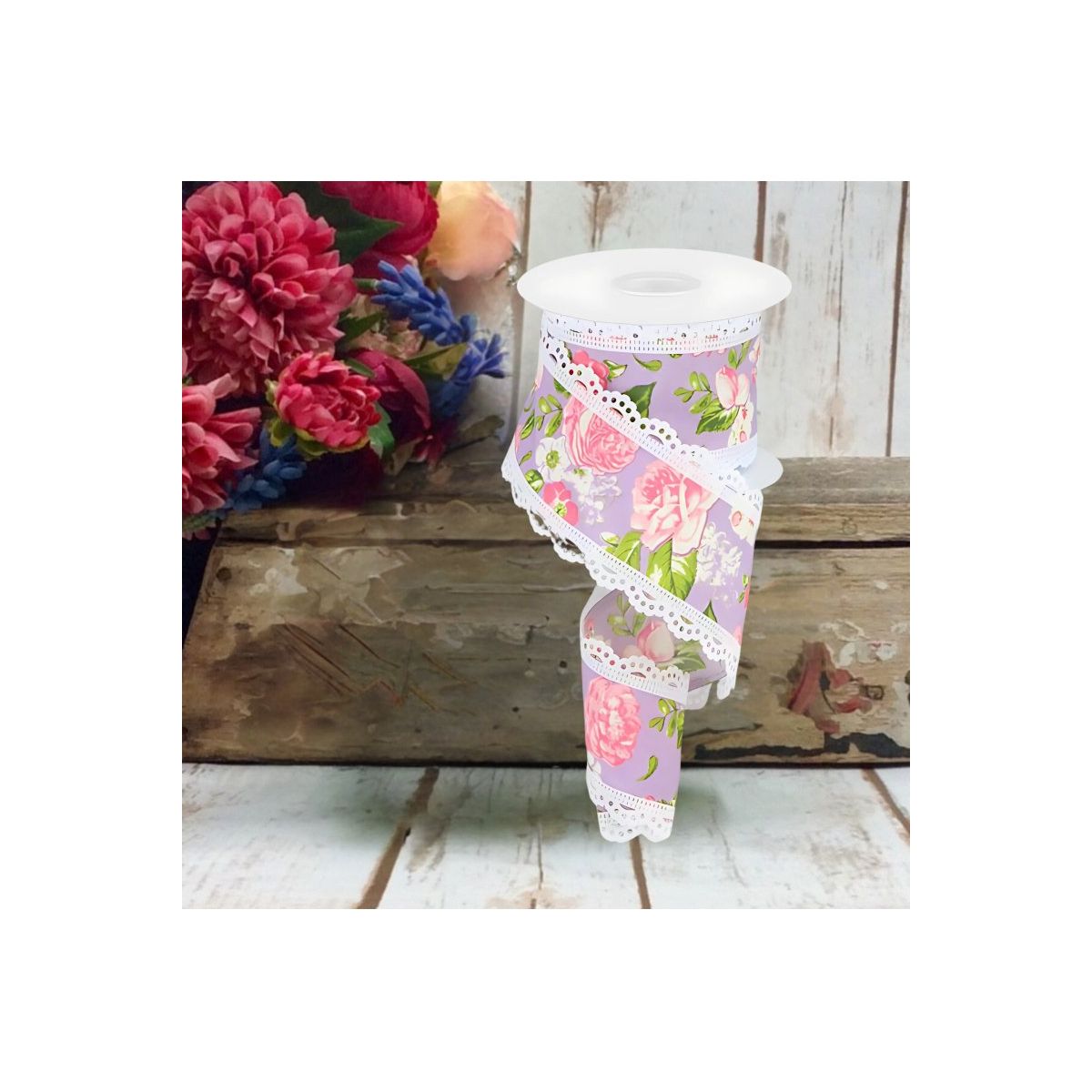 Shop For 2.5" Floral Lace Ribbon: Lavender (10 Yards)