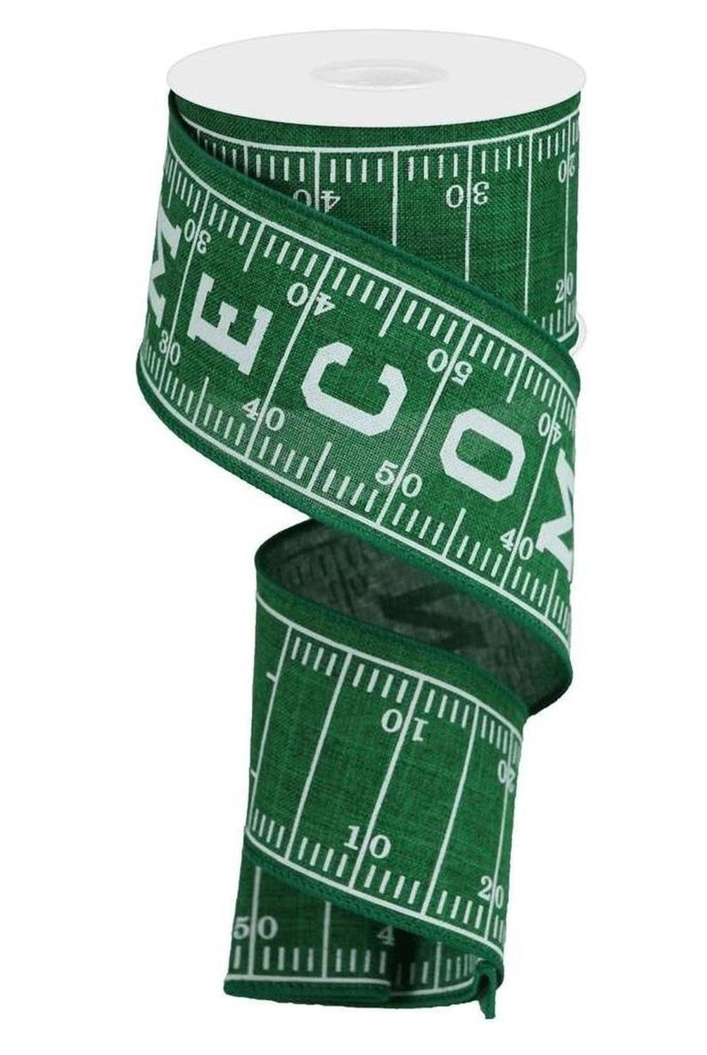 2.5" Football Field Homecoming Ribbon: Green (10 Yards)
