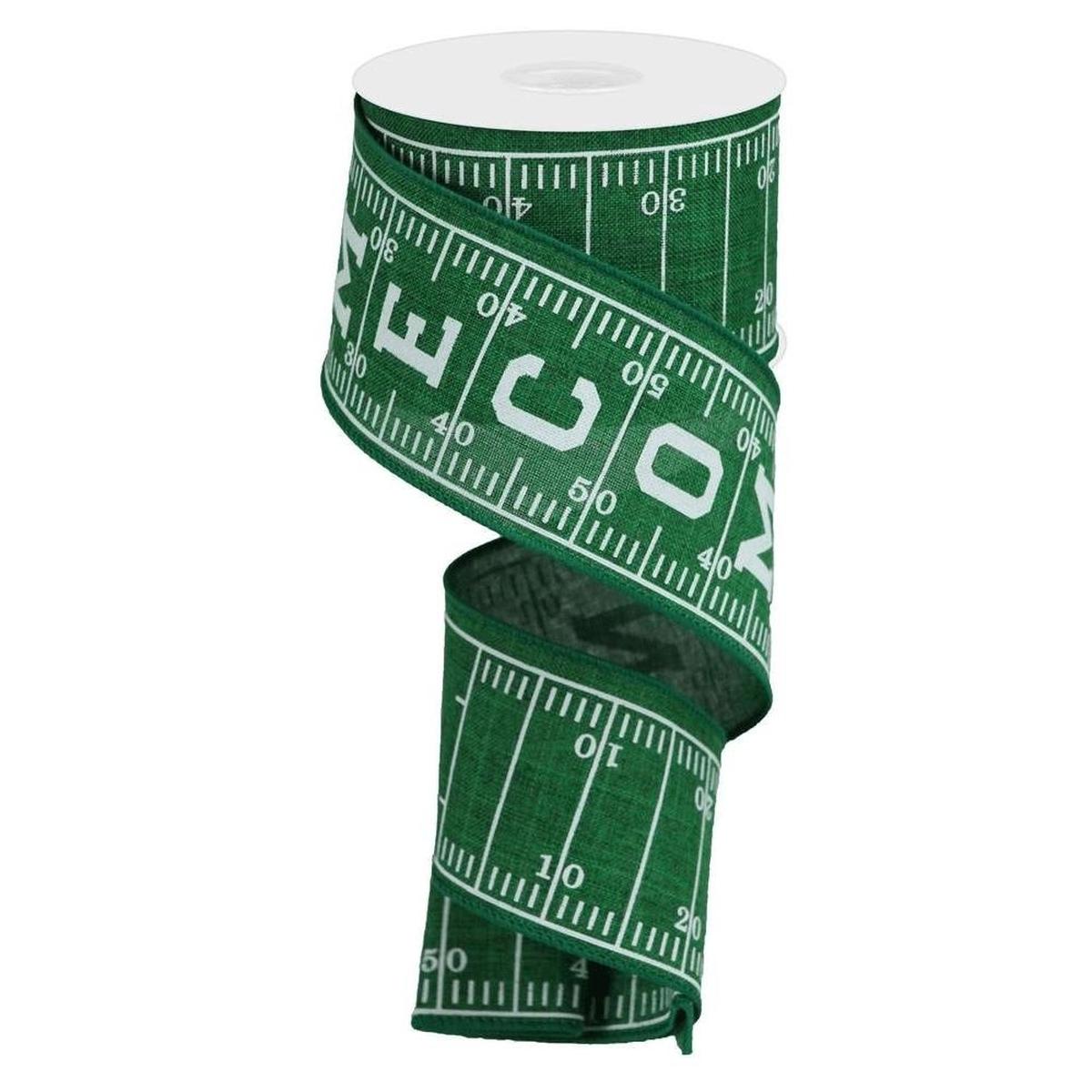 Shop For 2.5" Football Field Homecoming Ribbon: Green (10 Yards)