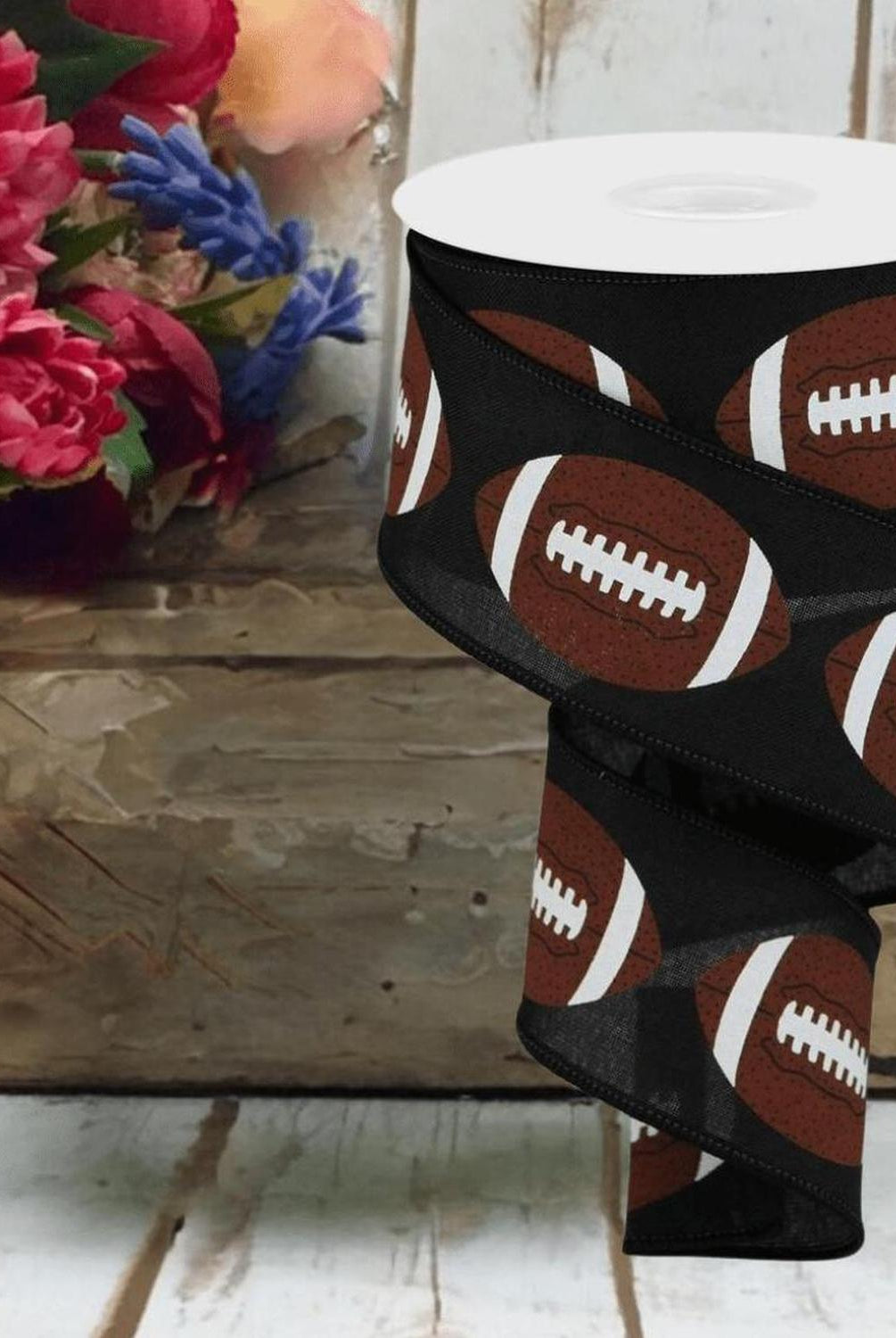 2.5" Football Ribbon: Black (10 Yards)