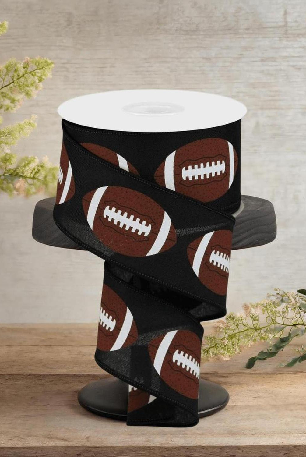 2.5" Football Ribbon: Black (10 Yards)