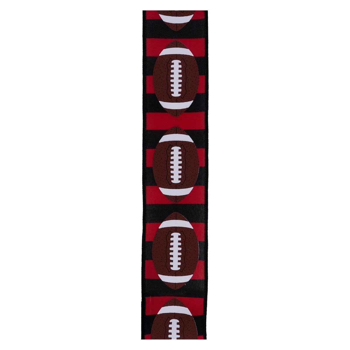 Shop For 2.5" Footballs on Royal Ribbon: Red/Black (10 Yards)