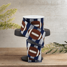 Shop For 2.5" Footballs On Stripe Ribbon: Silver & Navy (10 Yards)