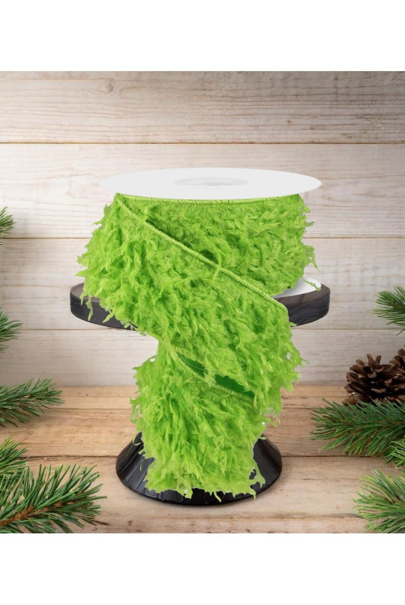 Shop For 2.5" Furry Ribbon: Lime Green (10 Yards) at Michelle's aDOORable Creations