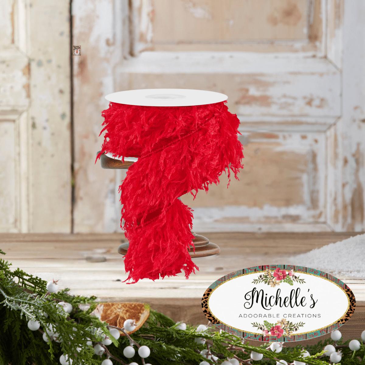 Shop For 2.5" Furry Ribbon: Red (10 Yards)