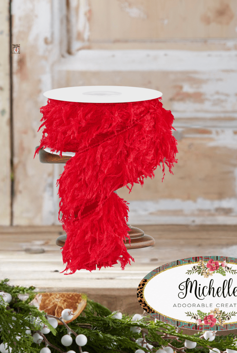 Shop For 2.5" Furry Ribbon: Red (10 Yards)