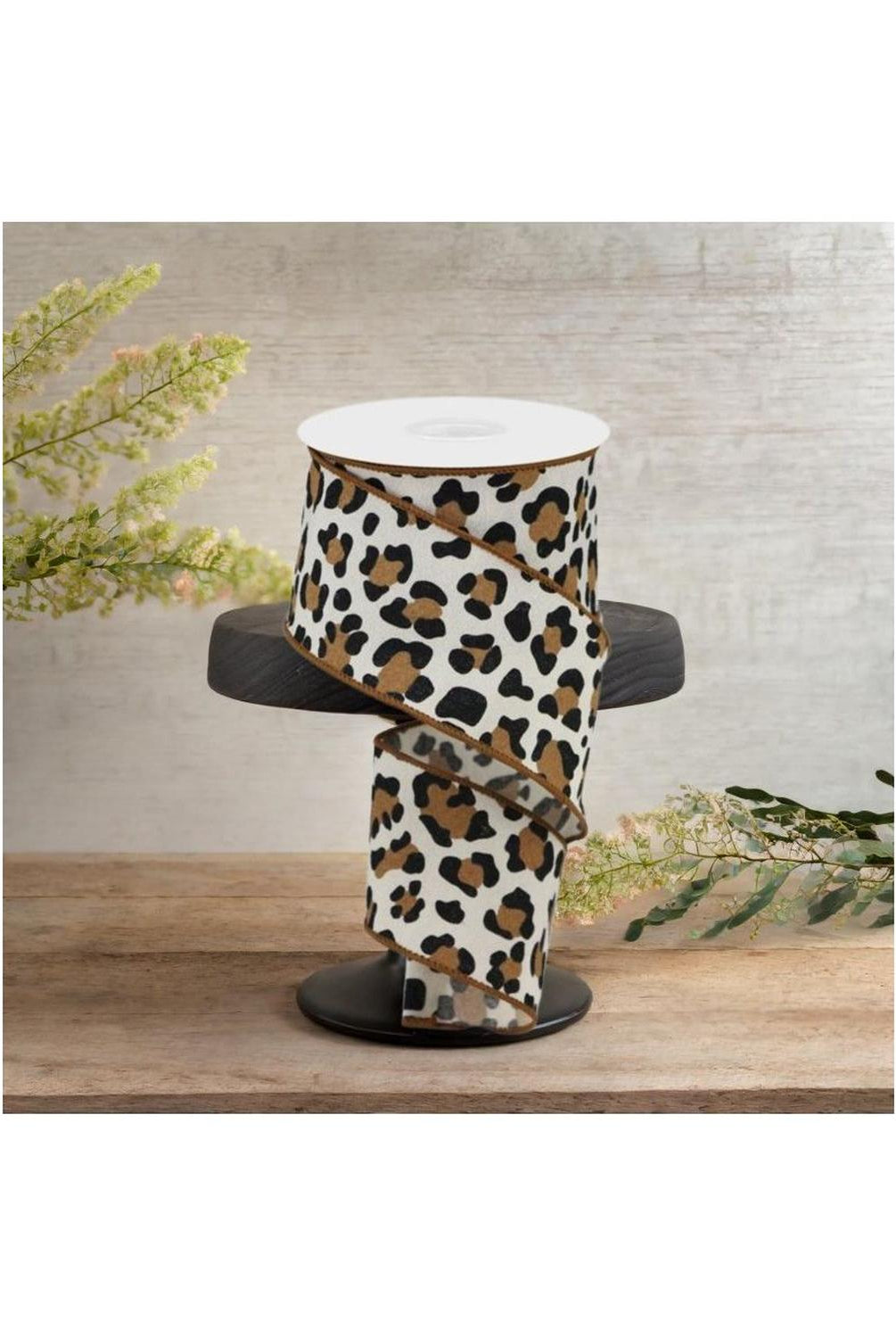 Shop For 2.5" Fuzzy Leopard Print Ribbon: Natural (10 Yards)