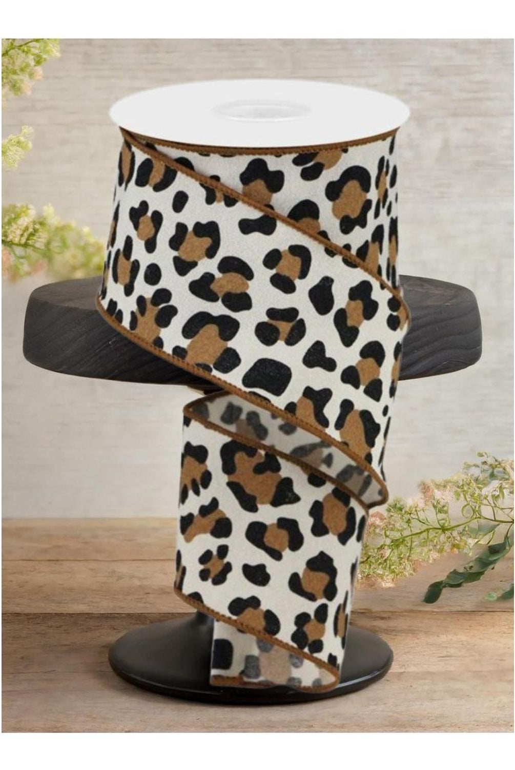 Shop For 2.5" Fuzzy Leopard Print Ribbon: Natural (10 Yards)