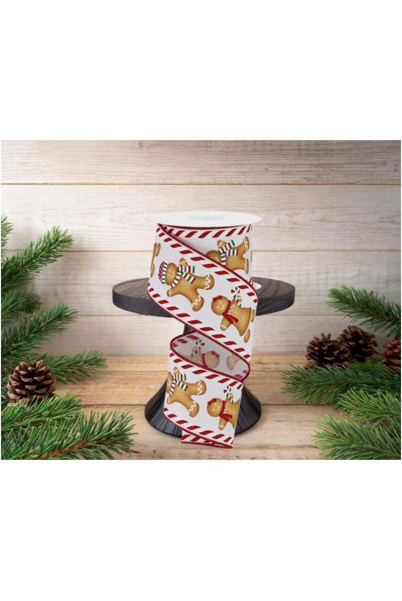 Shop For 2.5" Gingerbread Boy Girl Ribbon: White (10 Yards)