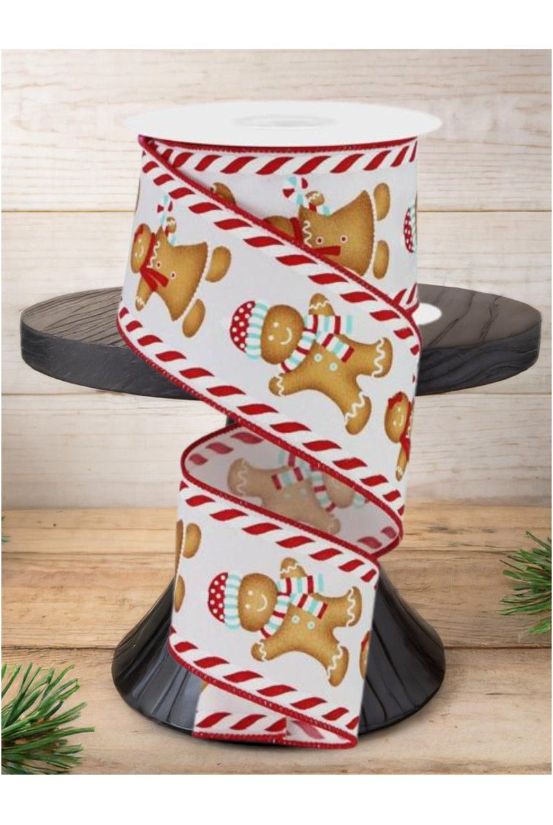 Shop For 2.5" Gingerbread Boy Girl Ribbon: White/Ice Blue (10 Yards)