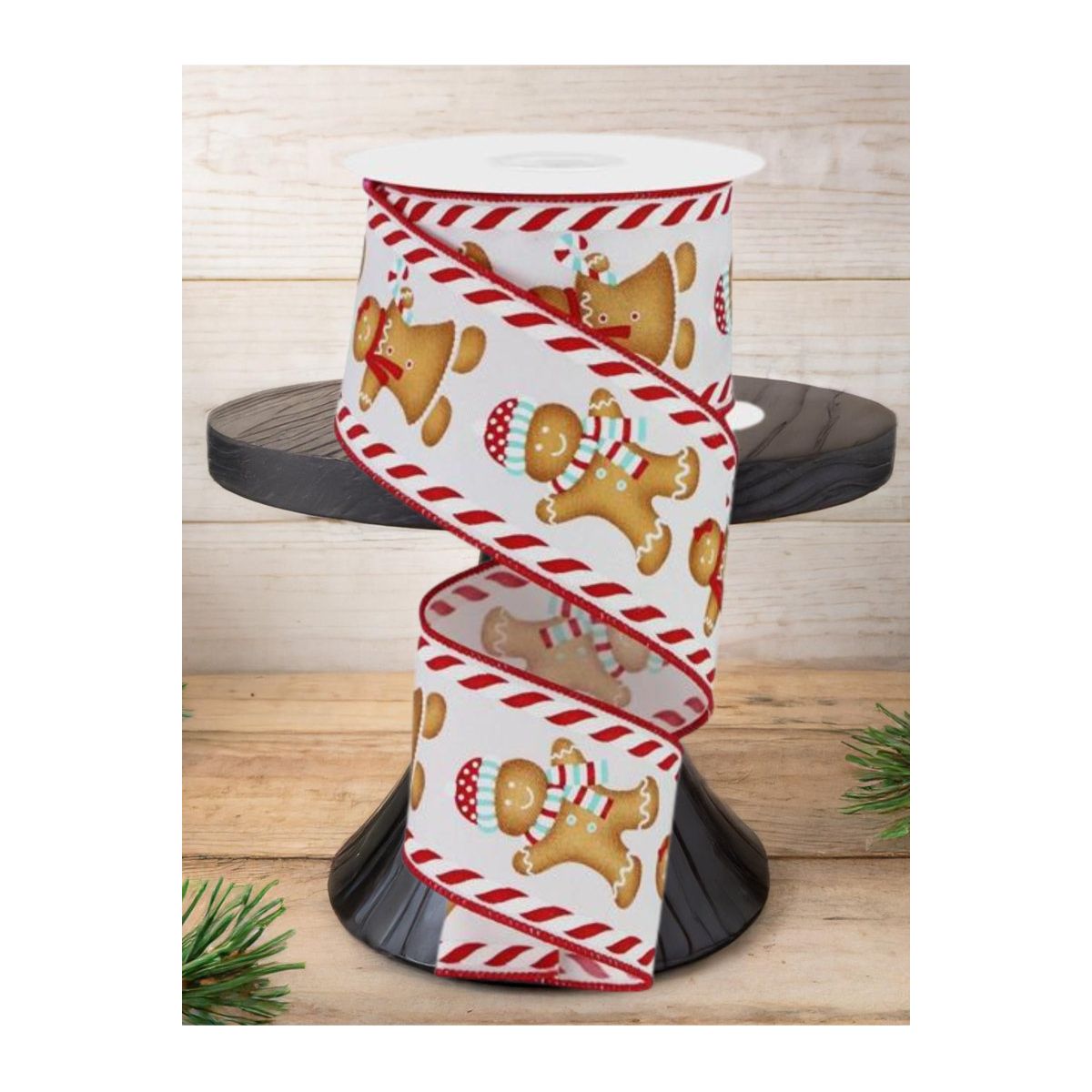 Shop For 2.5" Gingerbread Boy Girl Ribbon: White/Ice Blue (10 Yards)