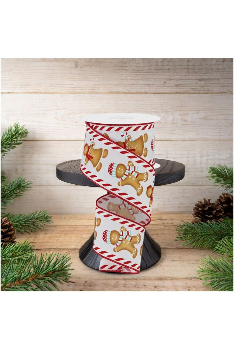 Shop For 2.5" Gingerbread Boy Girl Ribbon: White/Ice Blue (10 Yards)