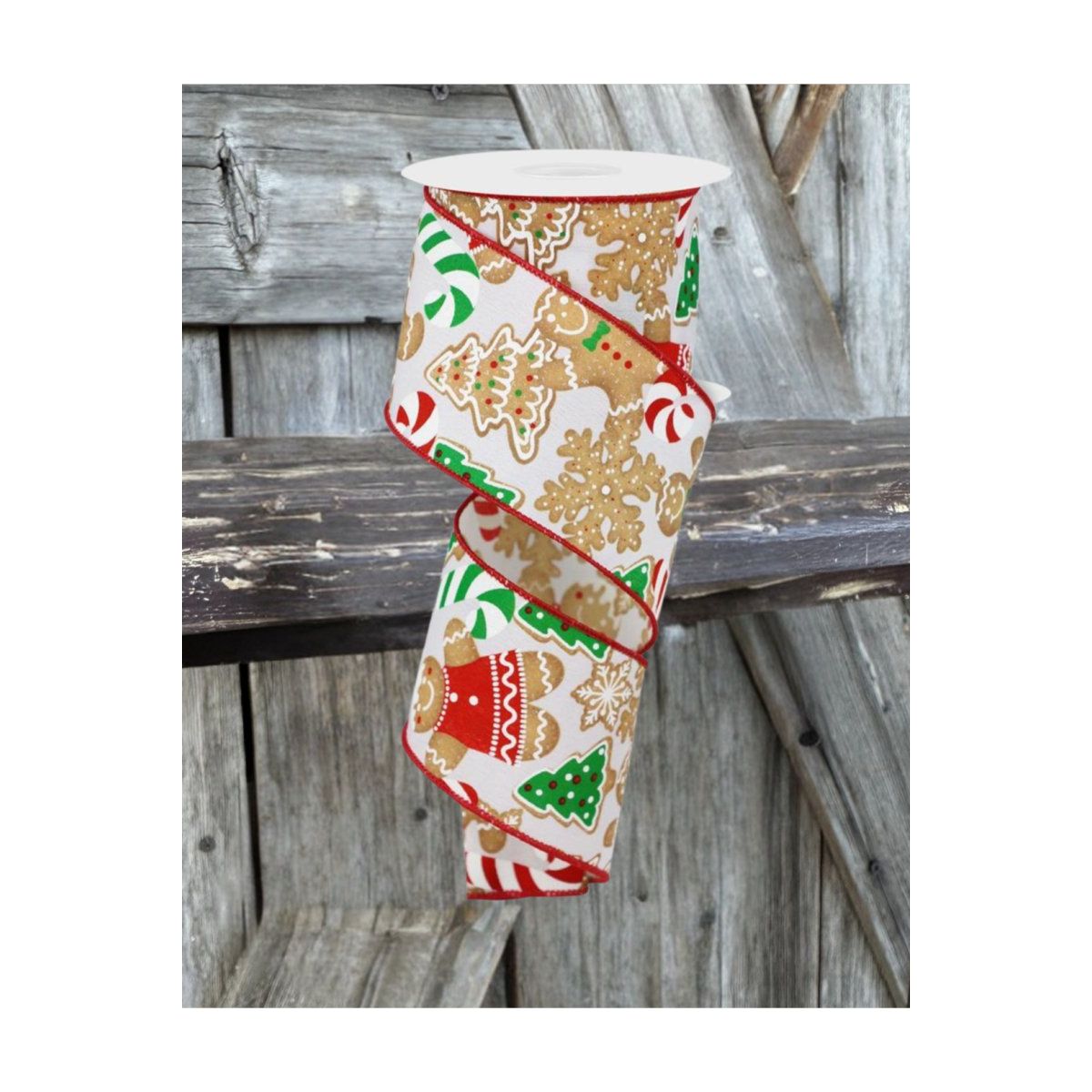 Shop For 2.5" Gingerbread Cookies Ribbon: White (10 Yards)