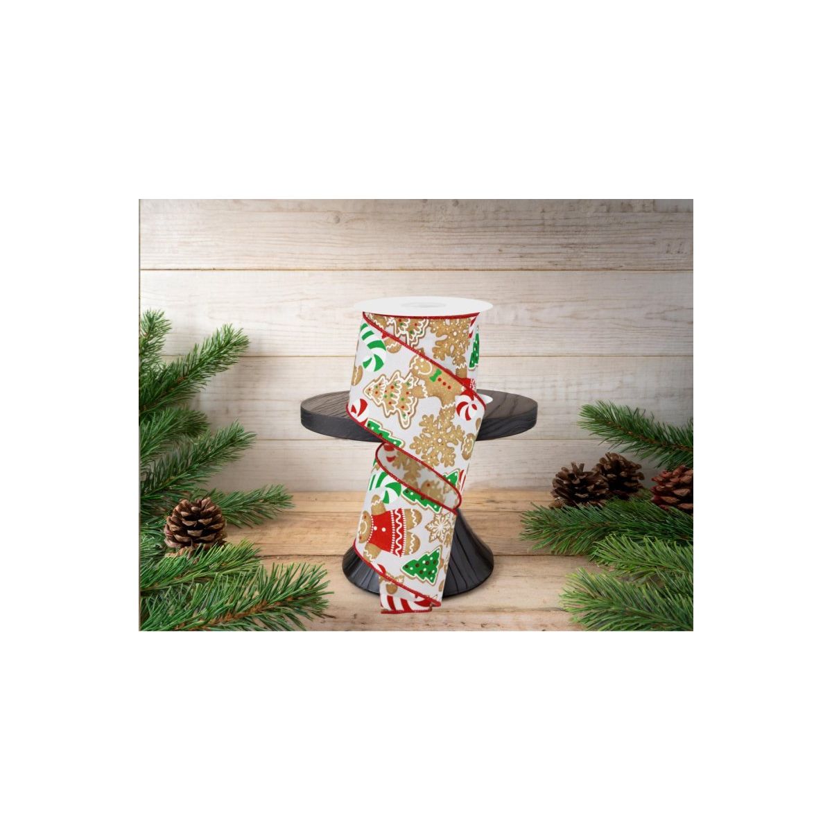 Shop For 2.5" Gingerbread Cookies Ribbon: White (10 Yards)