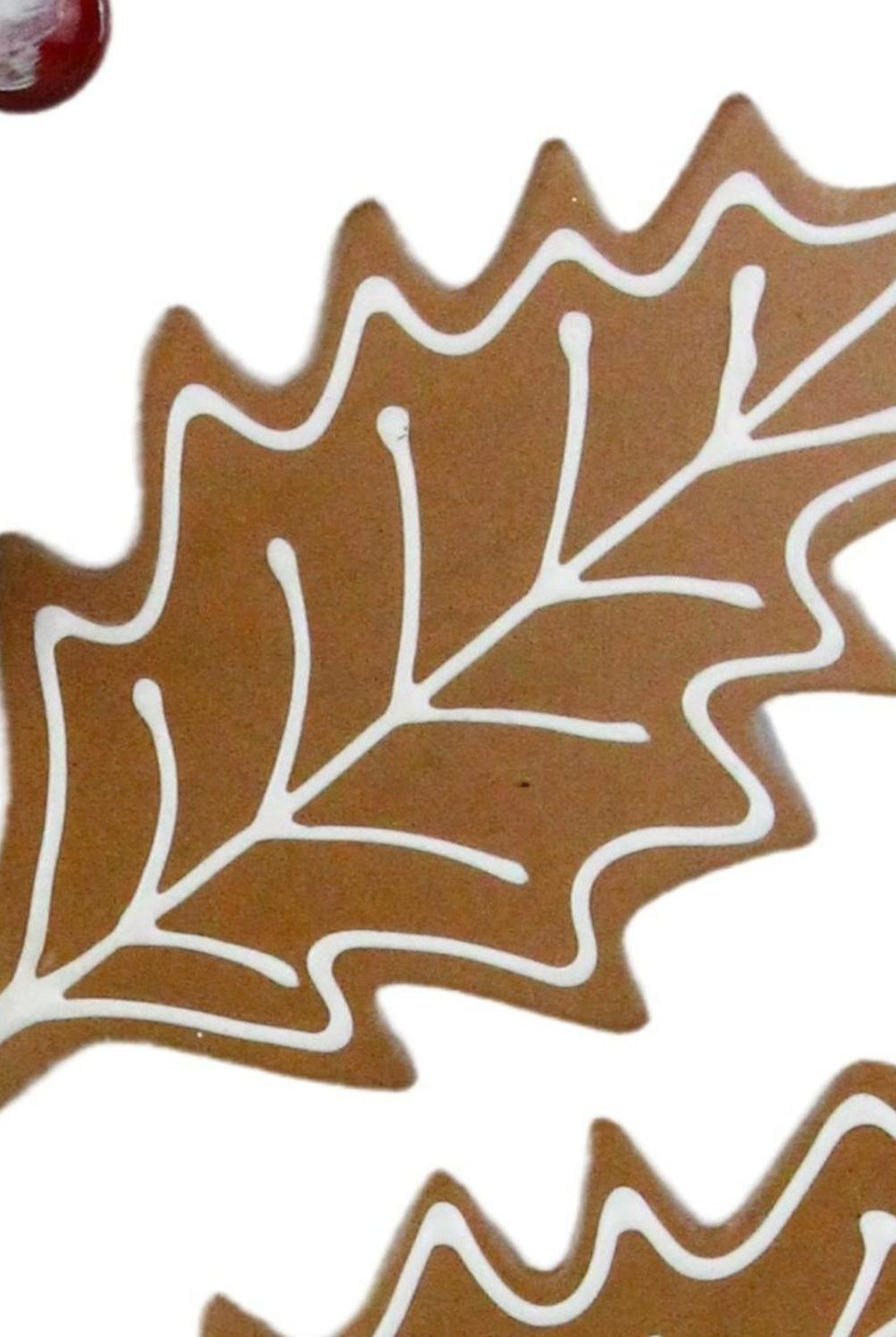 25" Gingerbread Holly Leaf Spray
