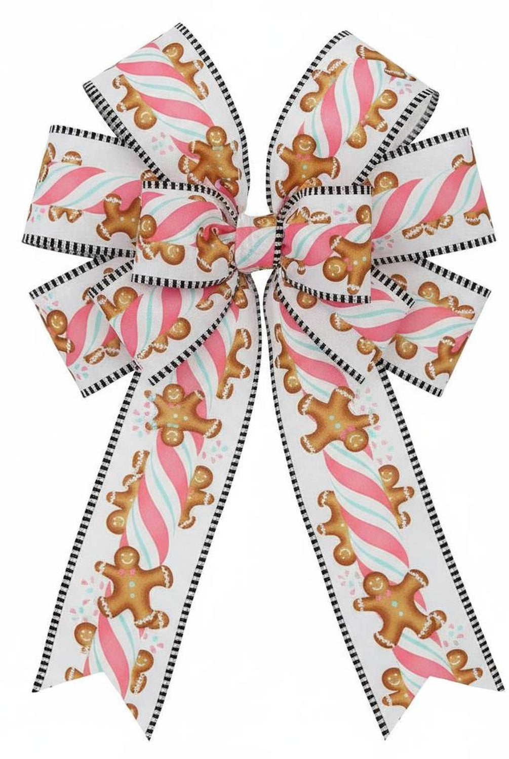 Shop For 2.5" Gingerbread Kids Stripe Ribbon: White/Pink (10 Yards)
