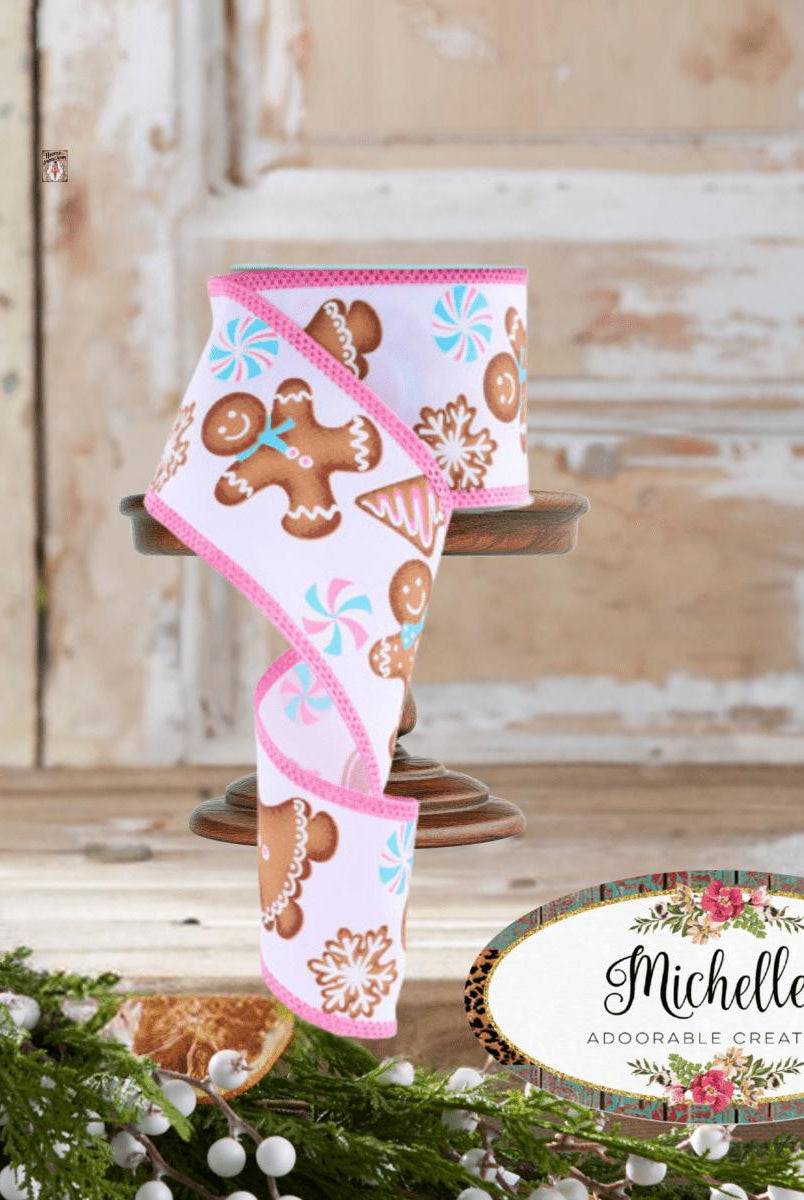 Shop For 2.5" Gingerbread Royal Ribbon: White (10 Yards)