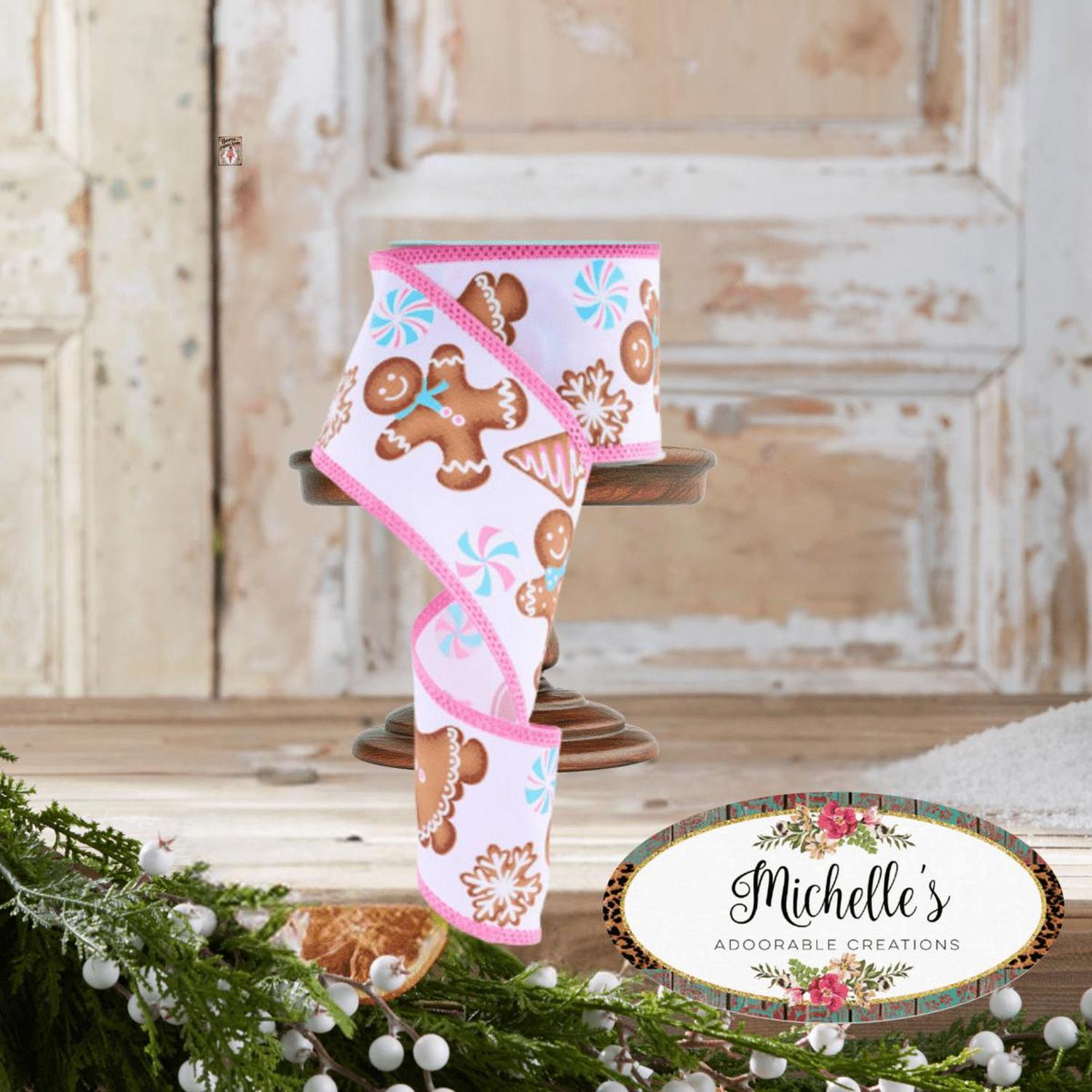 2.5" Gingerbread Royal Ribbon: White (10 Yards)