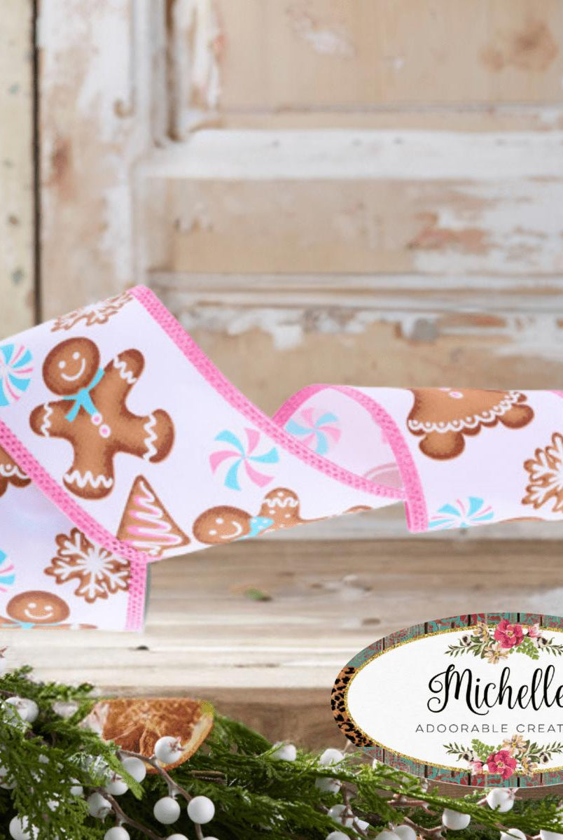 Shop For 2.5" Gingerbread Royal Ribbon: White (10 Yards)