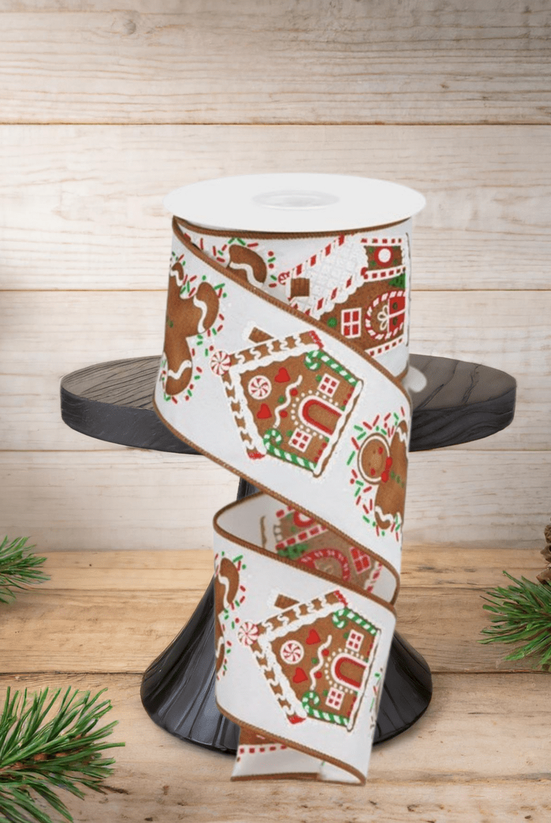 Shop For 2.5" Gingerbread Sprinkles Ribbon: White (10 Yards)