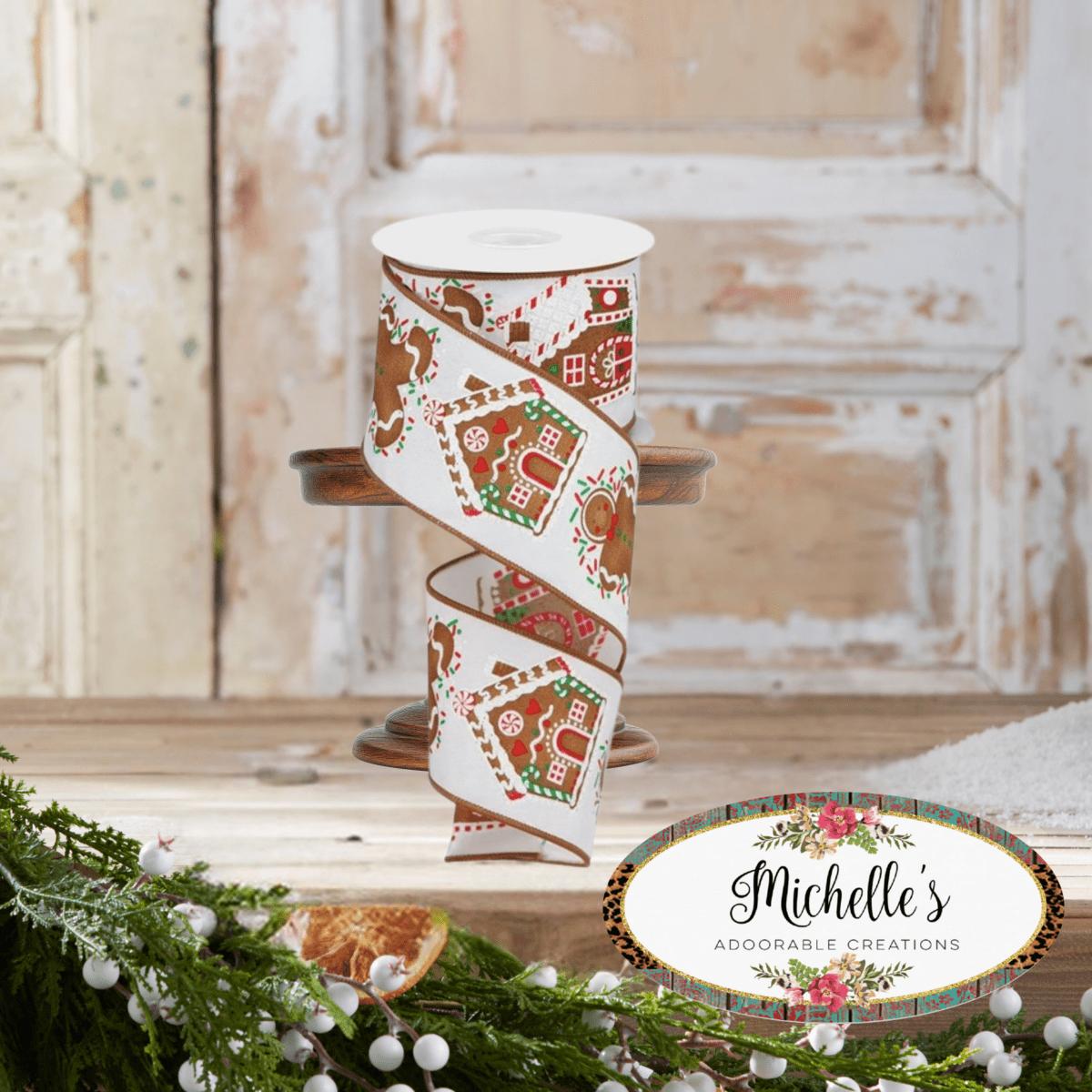 Shop For 2.5" Gingerbread Sprinkles Ribbon: White (10 Yards)
