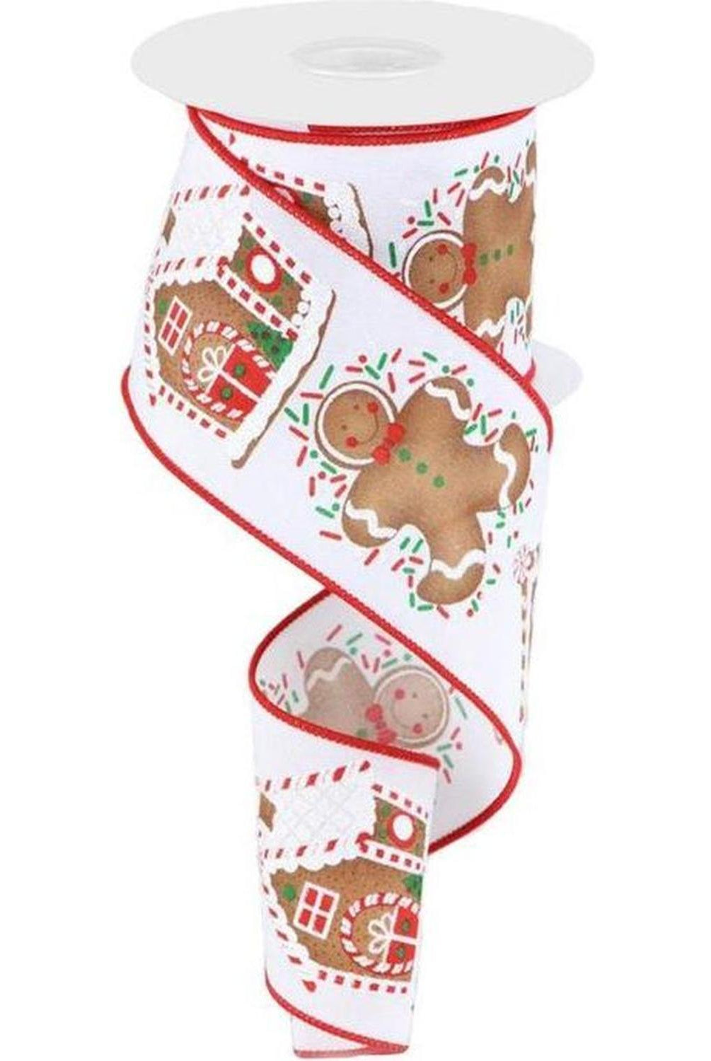 2.5" Gingerbread Sprinkles Ribbon: White (10 Yards)