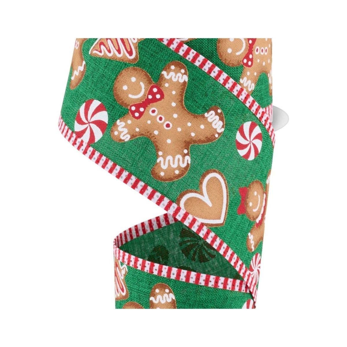 Shop For 2.5" Gingerbread Stripe Ribbon: Emerald Green (10 Yards)