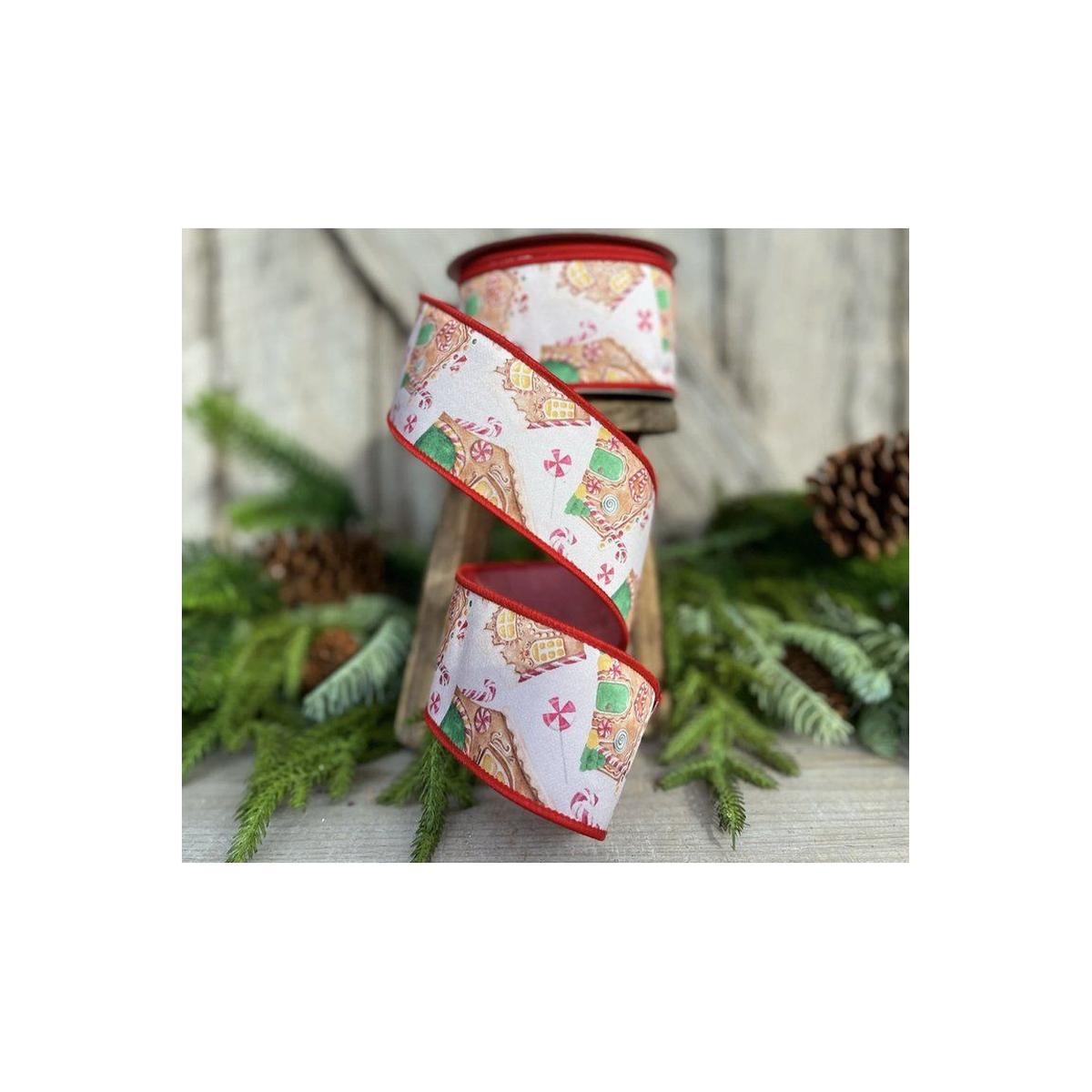 Shop For 2.5" Gingerbread Village Ribbon: White (10 Yards)